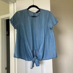Chambray top with tie detail from Francescas